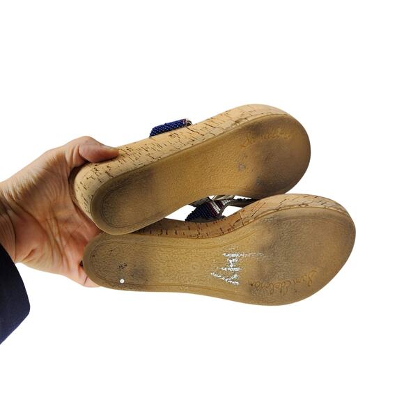 Sam Edelman Rosa Cork Platform Wedge Thong Sandals Beaded Boho Tribal - Picture 5 of 5